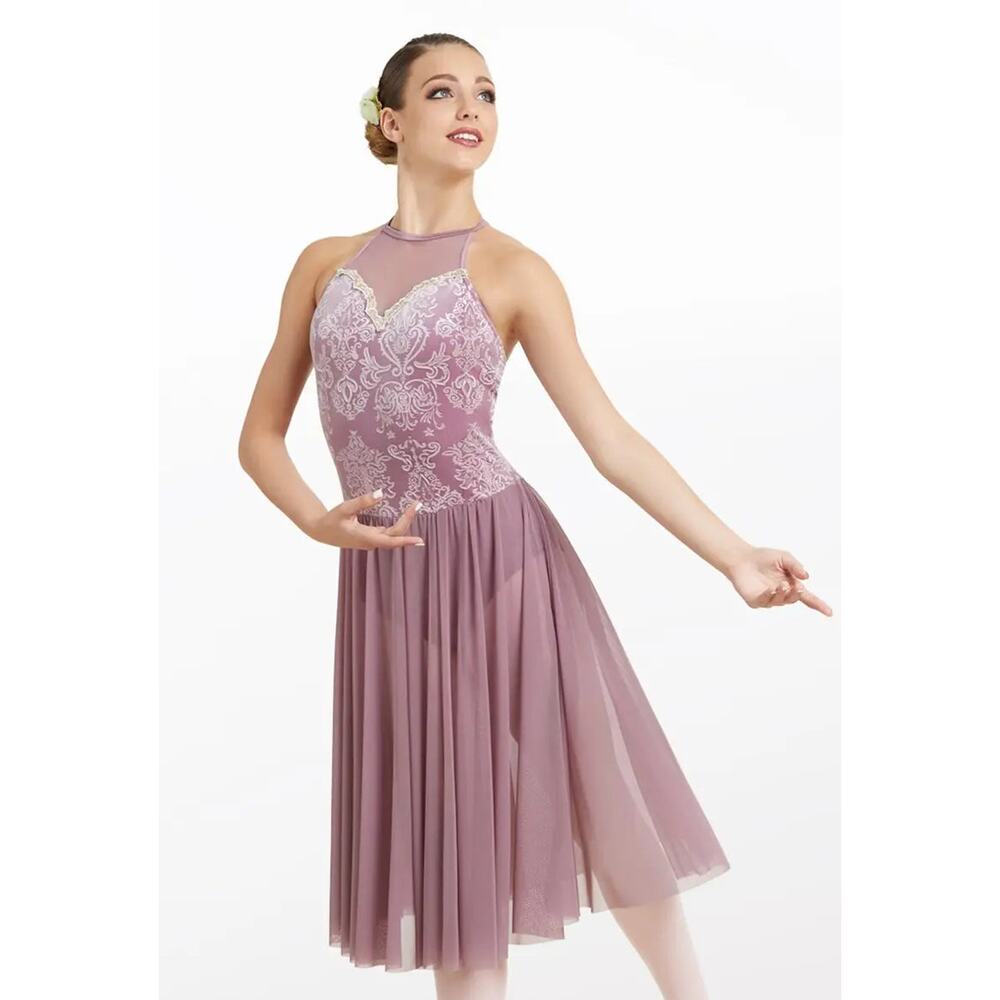Dance Costume IC  Pink Weissman 11460 Lyrical Pointe Contemp Ballet Velvet Dress